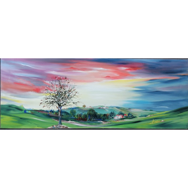 Albero Fiorito – Olio su Tela 80x30 cm di Bibi Guarnieri Albero Fiorito – Olio su Tela 80x30 cm di Bibi Guarnieri