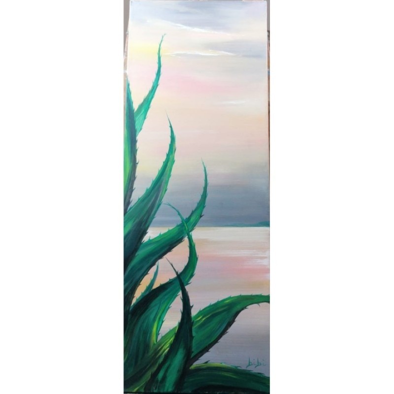 Aloe at Sunset – Oil on Canvas 30x80 cm by Bibi Guarnieri Aloe at Sunset – Oil on Canvas 30x80 cm by Bibi Guarnieri