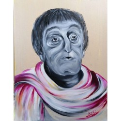 Annunciazione – Ritratto di Totò in Uccellacci e Uccellini (1966) Olio su Tela 30x40 cm di Bibi Guarnieri