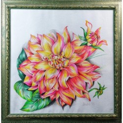 Dahlia Pinnata – Acquerello 70x70 cm di Bibi Guarnieri