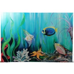 Flora Marina – Fondale Tropicale Olio su Tela 100x65 | Bibi Guarnieri