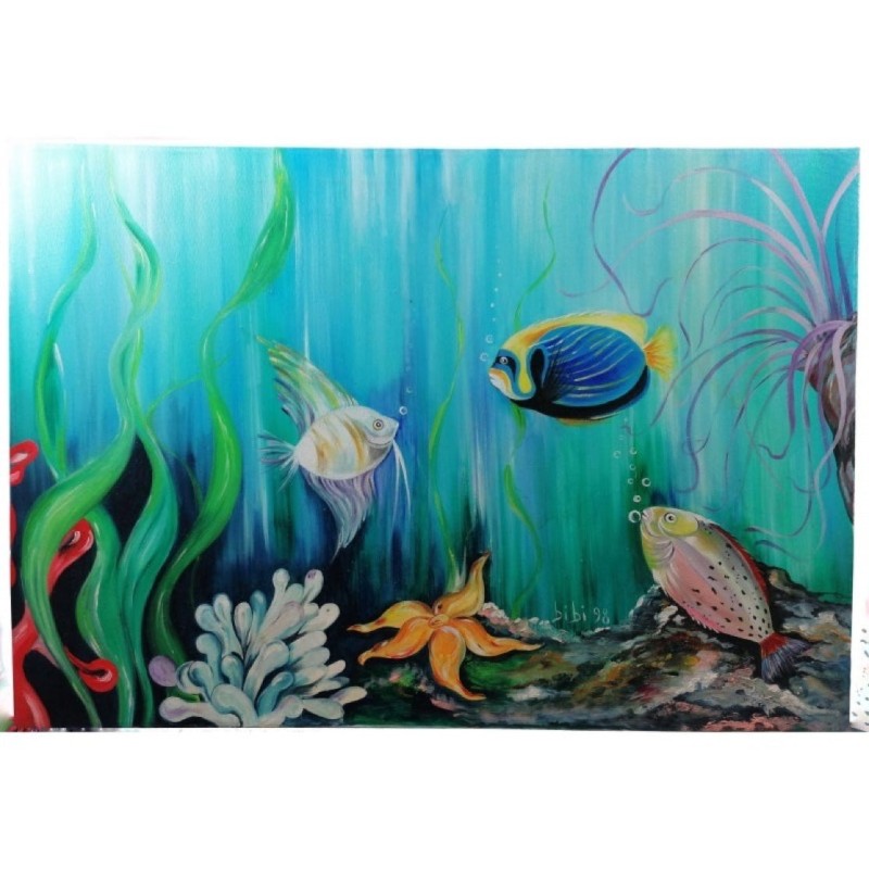 Flora Marina – Tropical Seabed Oil on Canvas 100x65 | Bibi Guarnieri Flora Marina – Tropical Seabed Oil on Canvas 100x65 | Bibi Guarnieri