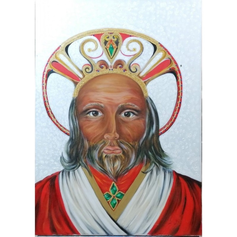 The Patron Saint – Portrait of Saint Nicholas oil on canvas 50x70 | Bibi Guarnieri The Patron Saint – Portrait of Saint Nicholas oil on canvas 50x70 | Bibi Guarnieri