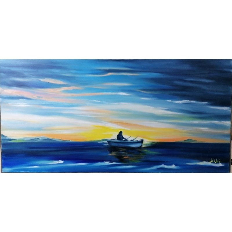 Il Vecchio e il Mare – Paesaggio marino all’alba olio su tela 95x50 | Bibi Guarnieri Il Vecchio e il Mare – Paesaggio marino all’alba olio su tela 95x50 | Bibi Guarnieri