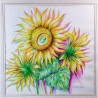 Dazzled by Light – Yellow Sunflowers watercolor 70x70 | Bibi Guarnieri