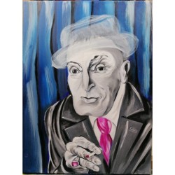 La Sigaretta – Ritratto di Totò in bianco e nero con cravatta fucsia | Bibi Guarnieri
