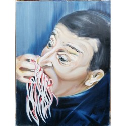 Miseria – Ritratto di Totò in Miseria e Nobiltà | Quadro olio su tela di Bibi Guarnieri