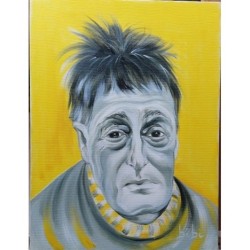 'O Disperato – Ritratto di Totò in bianco e nero | Olio su tela 30x40 di Bibi Guarnieri