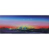 Prima della sera – Paesaggio urbano al tramonto 80x30 olio su tela | Bibi Guarnieri