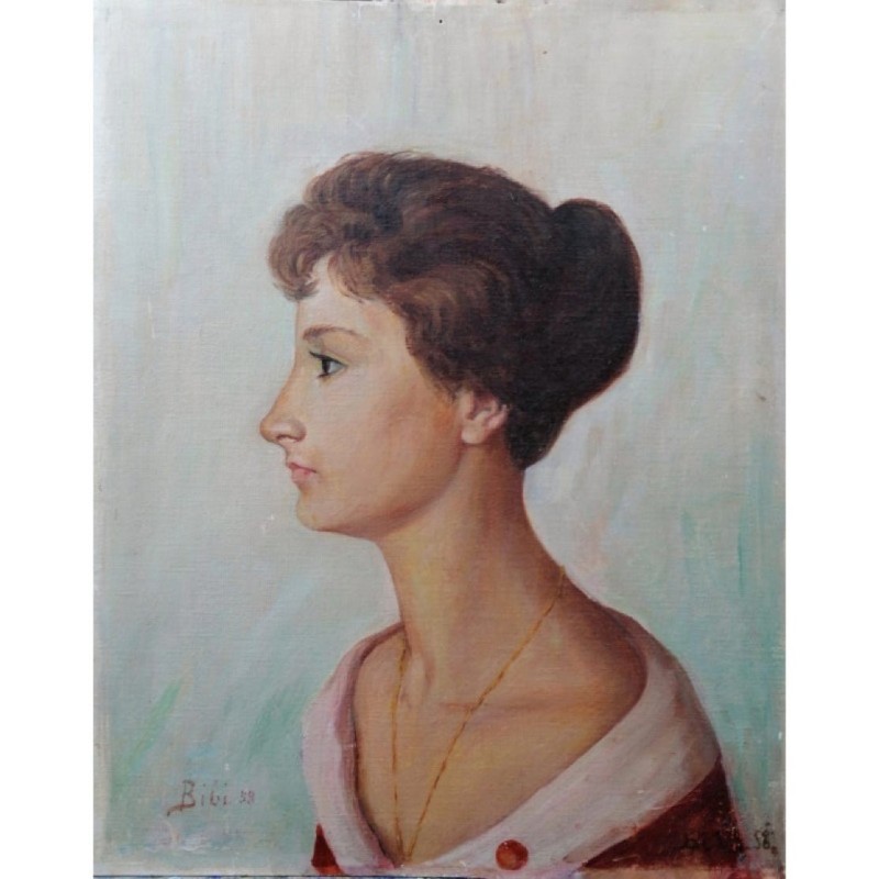 Profilo di Donna (1958) – Olio su tela 40x45 | Opera originale Bibi Guarnieri Profilo di Donna (1958) – Olio su tela 40x45 | Opera originale Bibi Guarnieri