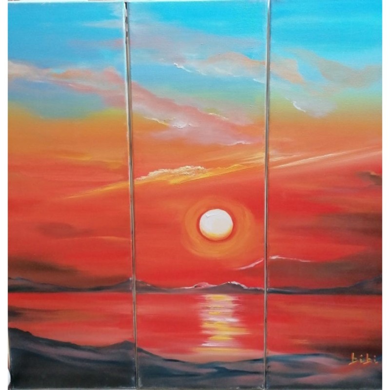 “Riflessi sul mare” – Trittico Olio su Tela 60x60 | Tramonto sul Mare di Bibi Guarnieri “Riflessi sul mare” – Trittico Olio su Tela 60x60 | Tramonto sul Mare di Bibi Guarnieri