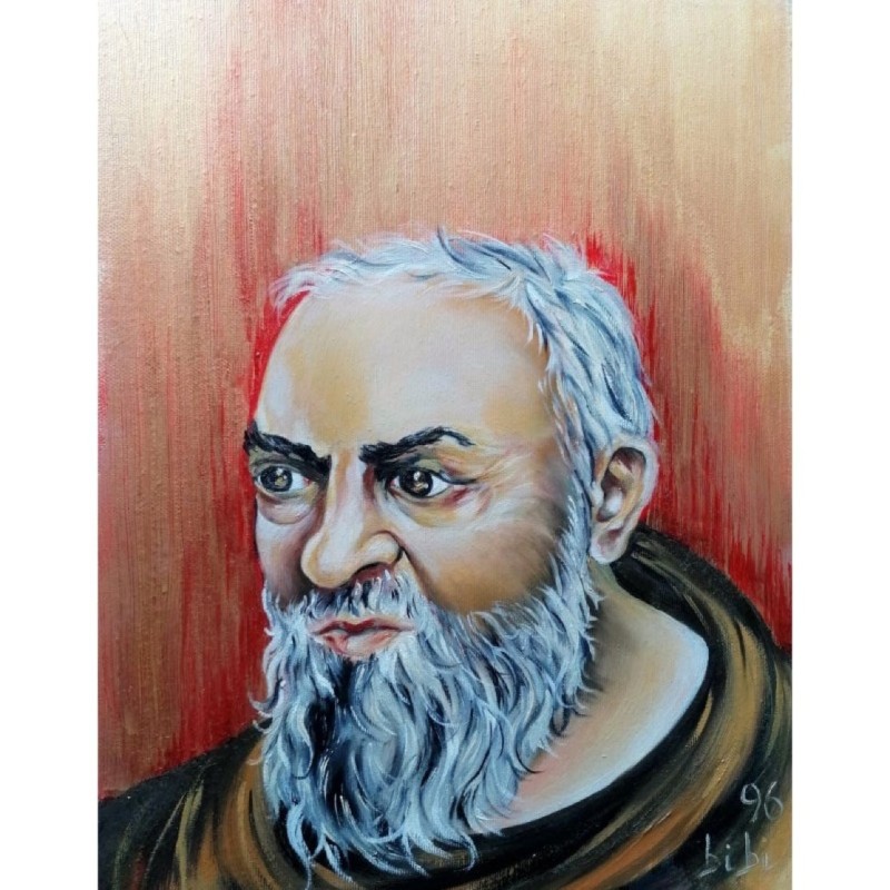 “Santo” – Ritratto di Padre Pio | Olio su Tela 30x40 di Bibi Guarnieri “Santo” – Ritratto di Padre Pio | Olio su Tela 30x40 di Bibi Guarnieri